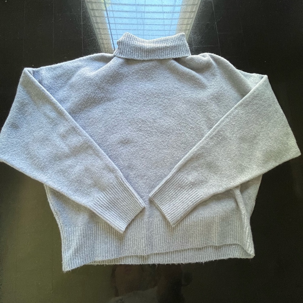 blue turtle neck sweater